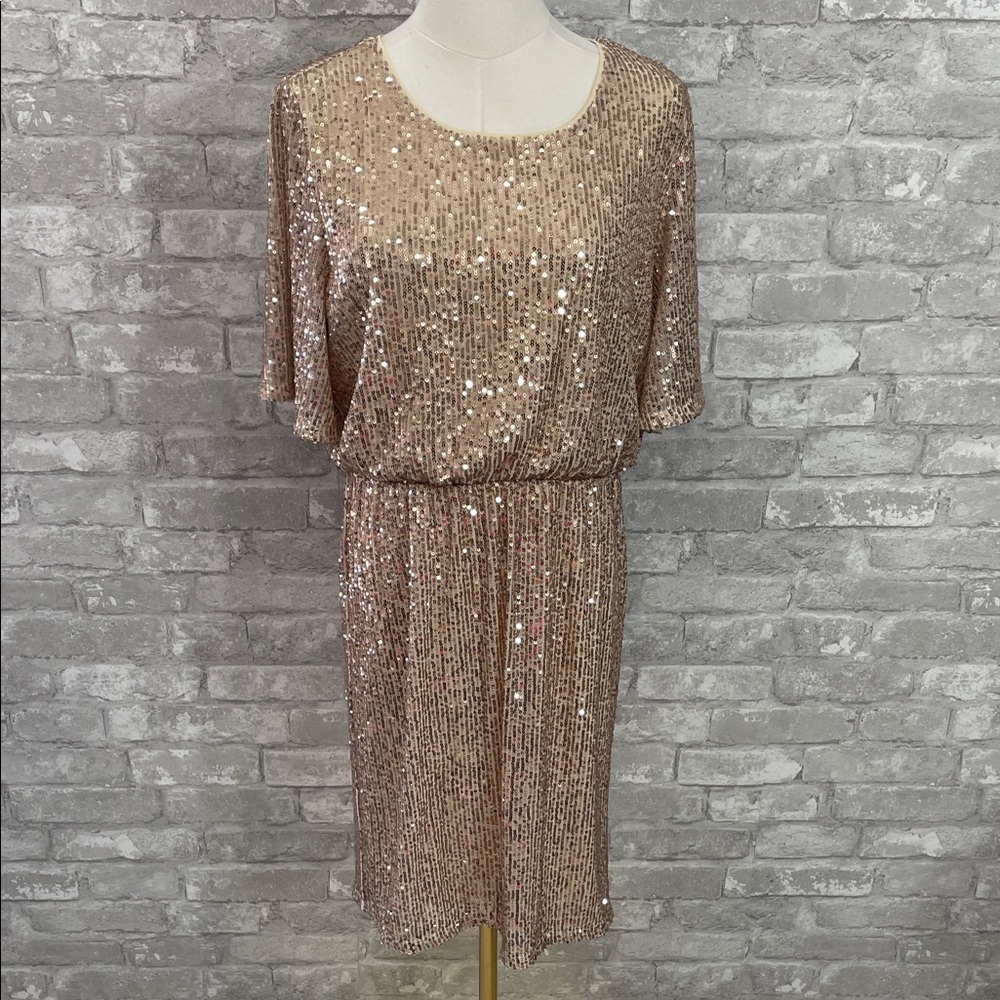 Maurices Shimmering Sequin Midi Dress in Gold